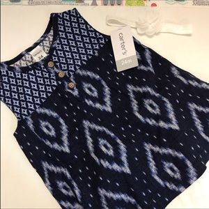 Dressy Indigo/White Summer Top
